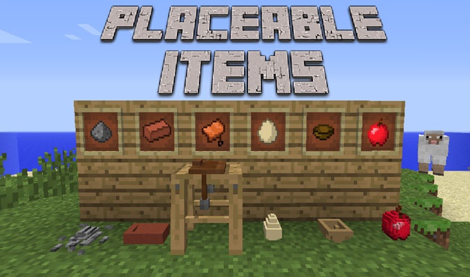 Мод "Placeable Items" для Minecraft 1.7.10