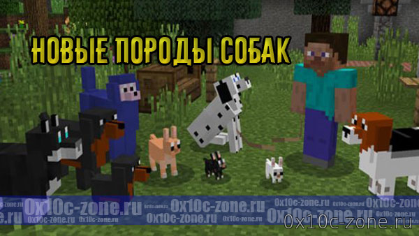 Новые породы Собак для MCPE 1.5/1.6+